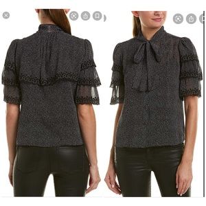 Rebeca taylor three quarter silk blouse
